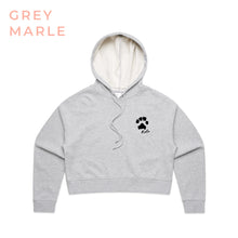 Load image into Gallery viewer, Little Rover Custom Paw Print Cropped Hoodie Grey Marle
