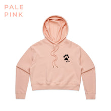 Load image into Gallery viewer, Little Rover Custom Paw Print Cropped Hoodie Pale Pink

