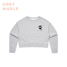 Load image into Gallery viewer, Little Rover Custom Paw Print Cropped Crew grey marle
