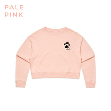 Load image into Gallery viewer, Little Rover Custom Paw Print Cropped Crew Pale Pink
