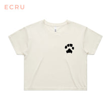 Load image into Gallery viewer, Little Rover Custom Paw Print Cropped Tee Ecru
