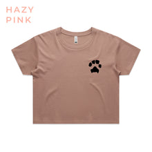 Load image into Gallery viewer, Little Rover Custom Paw Print Cropped Tee Hazing Pink
