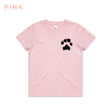 Load image into Gallery viewer, Little Rover Kids Custom Paw Print Tee Pink
