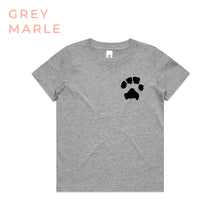 Load image into Gallery viewer, Little Rover Kids Custom Paw Print Tee grey marle
