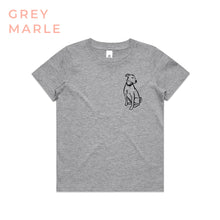 Load image into Gallery viewer, Little Rover Custom Pet Portrait Kids Tee grey marle
