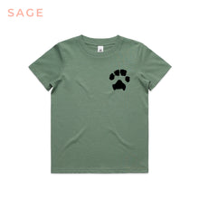 Load image into Gallery viewer, Little Rover Kids Custom Paw Print Tee Sage
