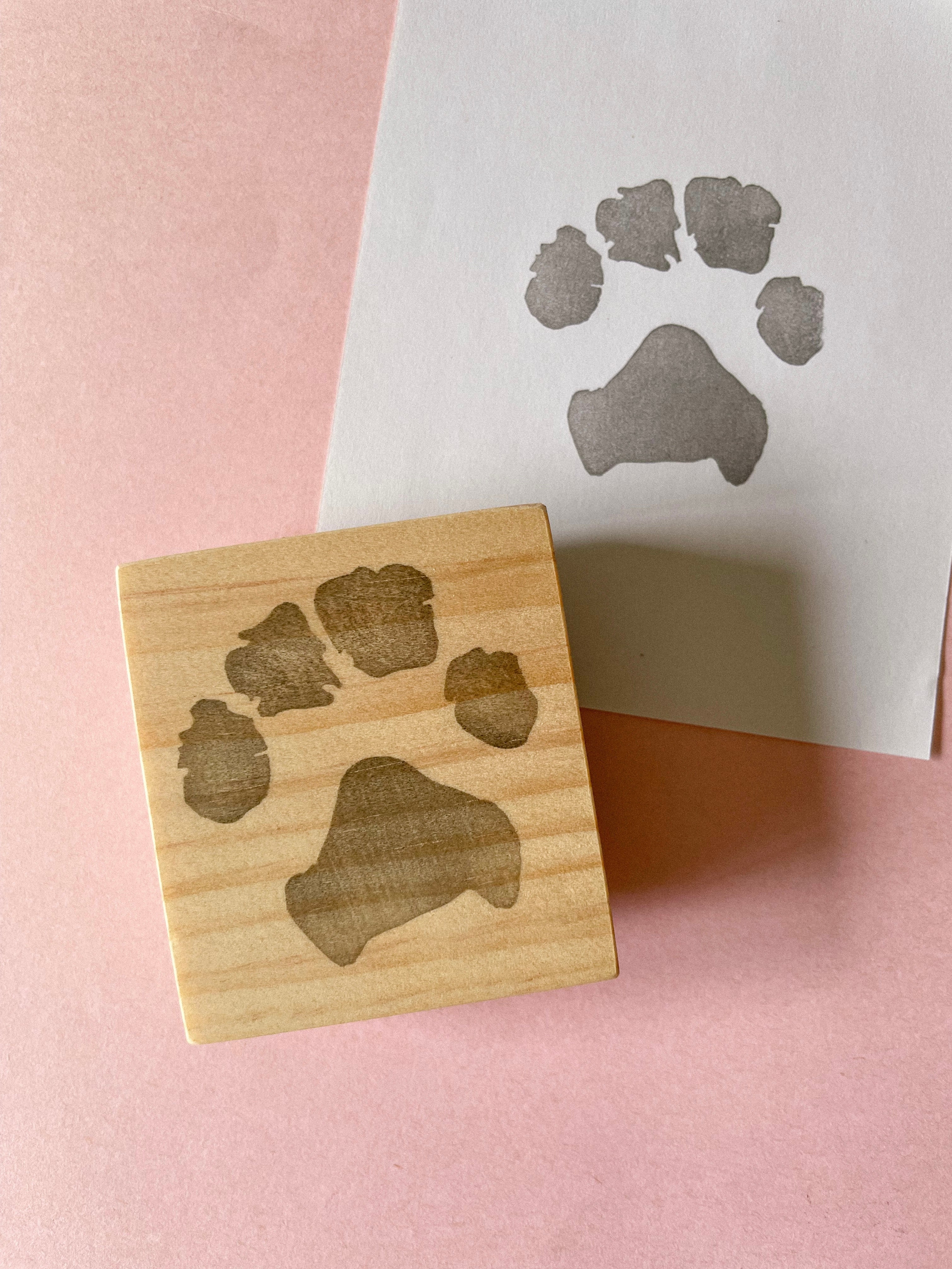 Animal Paw Print Stamp Name Custom Rubber or Self Inking Stamp Dog, Cat  Personalized Animal Gift Signature 