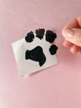Load image into Gallery viewer, Custom paw print vinyl sticker peeled
