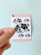 Load image into Gallery viewer, Little Rover Custom Pet Sticker Sheet dog sticker peeled

