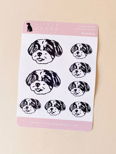 Little Rover Custom Pet Sticker Sheet dog portrait