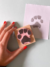 Load image into Gallery viewer, Custom Hand-Carved Paw Print Stamp
